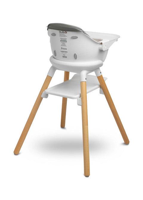 Bravo is a high chair that makes it easy for small children to sit together with adults. The elegant look and delicate colors will appeal not only to fans of Scandinavian design. Bravo can be used in many ways: with the function of a high chair, a low seat and a stool (high and low). It has two levels of footrest adjustment (16 cm and 24 cm) ensuring comfort for older children. During feeding, the profiled tray ensures that nothing will spill onto the floor.