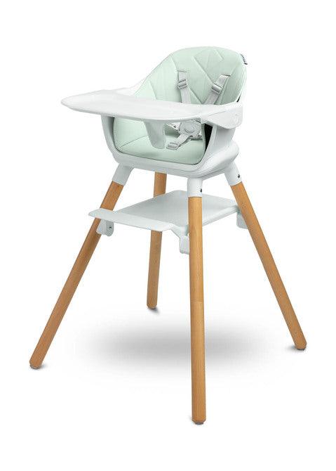 Bravo is a high chair that makes it easy for small children to sit together with adults. The elegant look and delicate colors will appeal not only to fans of Scandinavian design. Bravo can be used in many ways: with the function of a high chair, a low seat and a stool (high and low). It has two levels of footrest adjustment (16 cm and 24 cm) ensuring comfort for older children. During feeding, the profiled tray ensures that nothing will spill onto the floor.