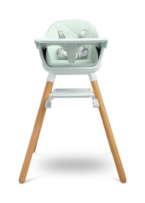 Bravo is a high chair that makes it easy for small children to sit together with adults. The elegant look and delicate colors will appeal not only to fans of Scandinavian design. Bravo can be used in many ways: with the function of a high chair, a low seat and a stool (high and low). It has two levels of footrest adjustment (16 cm and 24 cm) ensuring comfort for older children. During feeding, the profiled tray ensures that nothing will spill onto the floor.