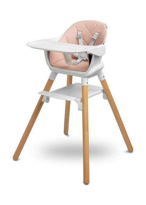 Bravo is a high chair that makes it easy for small children to sit together with adults. The elegant look and delicate colors will appeal not only to fans of Scandinavian design. Bravo can be used in many ways: with the function of a high chair, a low seat and a stool (high and low). It has two levels of footrest adjustment (16 cm and 24 cm) ensuring comfort for older children. During feeding, the profiled tray ensures that nothing will spill onto the floor.