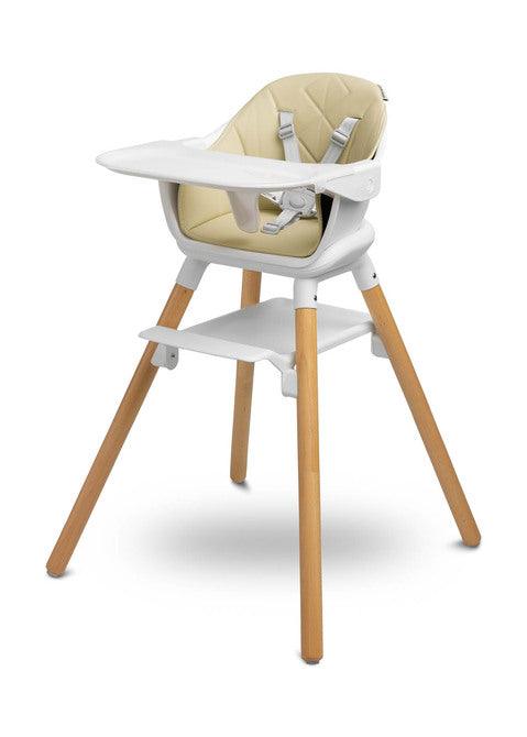 Bravo is a high chair that makes it easy for small children to sit together with adults. The elegant look and delicate colors will appeal not only to fans of Scandinavian design. Bravo can be used in many ways: with the function of a high chair, a low seat and a stool (high and low). It has two levels of footrest adjustment (16 cm and 24 cm) ensuring comfort for older children. During feeding, the profiled tray ensures that nothing will spill onto the floor.