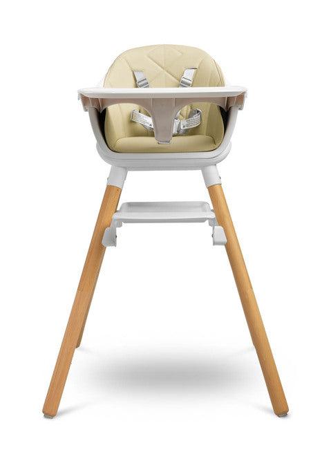 Bravo is a high chair that makes it easy for small children to sit together with adults. The elegant look and delicate colors will appeal not only to fans of Scandinavian design. Bravo can be used in many ways: with the function of a high chair, a low seat and a stool (high and low). It has two levels of footrest adjustment (16 cm and 24 cm) ensuring comfort for older children. During feeding, the profiled tray ensures that nothing will spill onto the floor.