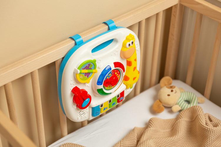 Educational Musical Table from TOYZ is a lot of great fun for every child. The toy is equipped with a loudspeaker that plays many melodies when the child touches its elements.