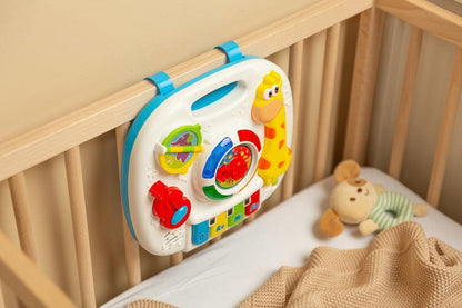 Educational Musical Table from TOYZ is a lot of great fun for every child. The toy is equipped with a loudspeaker that plays many melodies when the child touches its elements.