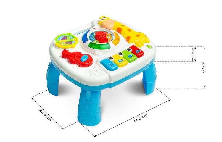 Educational Musical Table from TOYZ is a lot of great fun for every child. The toy is equipped with a loudspeaker that plays many melodies when the child touches its elements.
