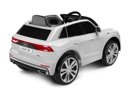 Toyz Audi Q8 is a modern battery ride on that will provide fun for many young drivers. The car will not only provide a lot of fun, but also help in the development of the toddler's motor coordination. The Audi license guarantees high quality and accuracy of reproduction. Toyz Audi Q8 has two 25W engines, a 12V, 4,5Ah battery.