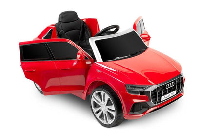 Toyz Audi Q8 is a modern battery ride on that will provide fun for many young drivers. The car will not only provide a lot of fun, but also help in the development of the toddler's motor coordination. The Audi license guarantees high quality and accuracy of reproduction. Toyz Audi Q8 has two 25W engines, a 12V, 4,5Ah battery.