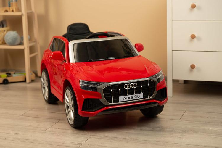 Toyz Audi Q8 is a modern battery ride on that will provide fun for many young drivers. The car will not only provide a lot of fun, but also help in the development of the toddler's motor coordination. The Audi license guarantees high quality and accuracy of reproduction. Toyz Audi Q8 has two 25W engines, a 12V, 4,5Ah battery.