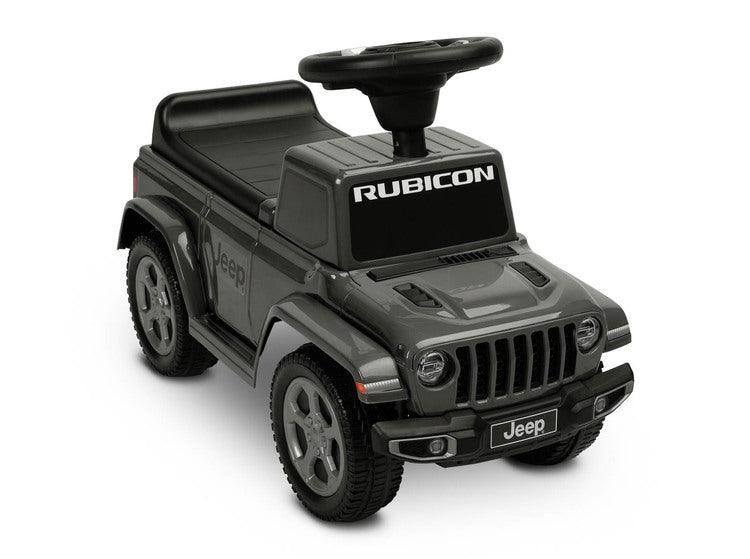 The Jeep Rubicon children's ride by Toyz combines off-road design and high quality workmanship. It will help in learning to move independently and will give a lot of fun while playing. The ride-on has a steering wheel with two sound-producing buttons. Under the seat there is a storage for toys.