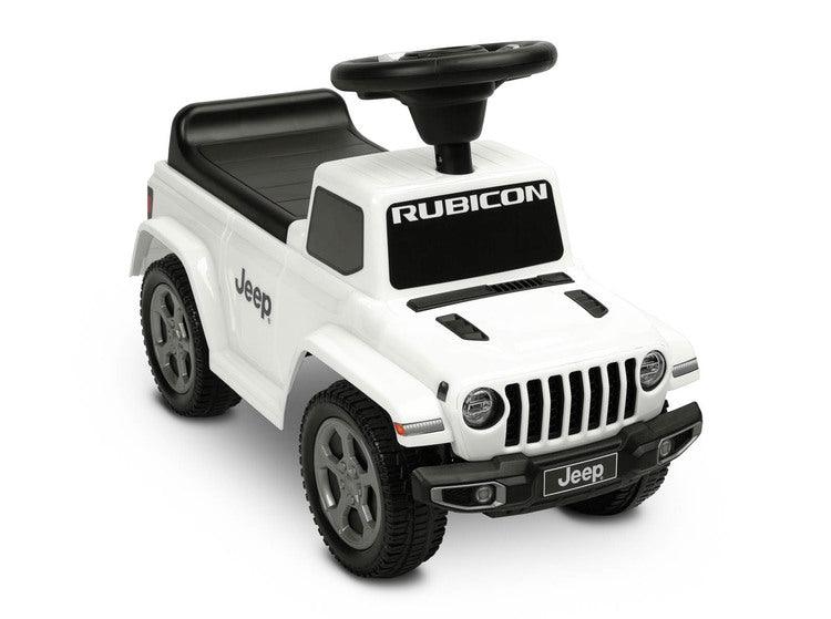 The Jeep Rubicon children's ride by Toyz combines off-road design and high quality workmanship. It will help in learning to move independently and will give a lot of fun while playing. The ride-on has a steering wheel with two sound-producing buttons. Under the seat there is a storage for toys.