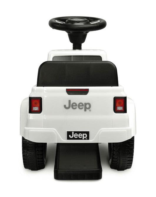 The Jeep Rubicon children's ride by Toyz combines off-road design and high quality workmanship. It will help in learning to move independently and will give a lot of fun while playing. The ride-on has a steering wheel with two sound-producing buttons. Under the seat there is a storage for toys.