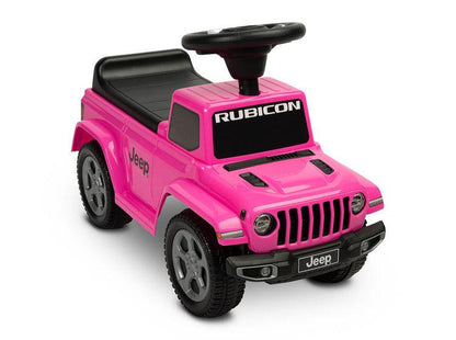 The Jeep Rubicon children's ride by Toyz combines off-road design and high quality workmanship. It will help in learning to move independently and will give a lot of fun while playing. The ride-on has a steering wheel with two sound-producing buttons. Under the seat there is a storage for toys.