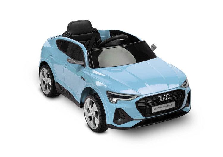 Audi E-tron Sportback is a Toyz licensed battery car that combines elegant design with the dynamism of an electric drive. Modern narrow mirrors and a combined rear light beam. The inner strength of the E-tron Sportback is the all-wheel drive with 45 W motors. They are powered by a 7 Ah battery. Comfort and safety of play are ensured by rear shock absorbers, EVA foam wheels, eco-leather seat, 3-point belts, slow start, two speed modes and an automatic brake.