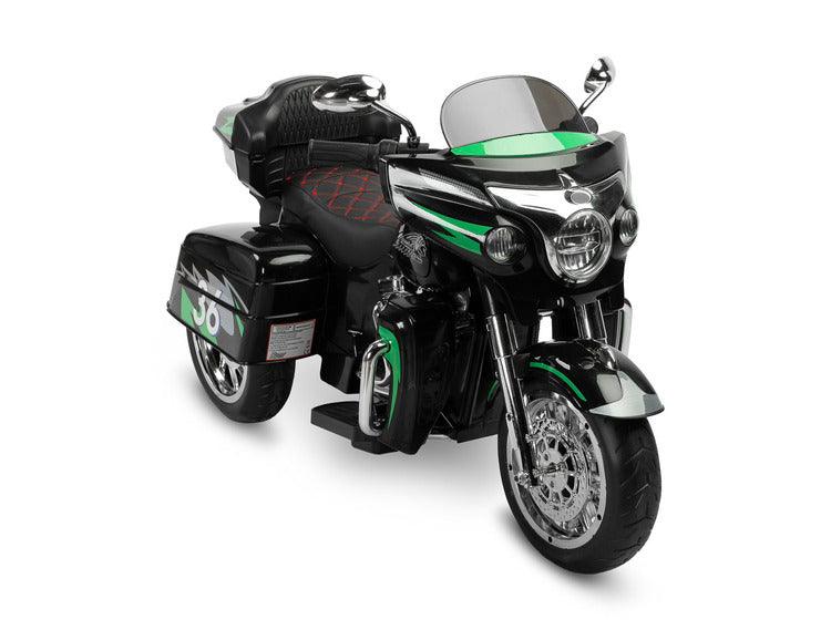 Riot is a unique three-wheeled motorcycle from Toyz, thanks to which children will be able to experience a motorcycle adventure. Just like a real motorcycle, the Riot has an easy-to-use handlebar throttle and brake pedal. Driving comfort is guaranteed by solid EVA foam wheels, a comfortable eco-leather seat and a multimedia panel with bluetooth. There is also a horn button in the multimedia panel, and a siren button in the police model.