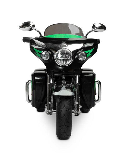 Riot is a unique three-wheeled motorcycle from Toyz, thanks to which children will be able to experience a motorcycle adventure. Just like a real motorcycle, the Riot has an easy-to-use handlebar throttle and brake pedal. Driving comfort is guaranteed by solid EVA foam wheels, a comfortable eco-leather seat and a multimedia panel with bluetooth. There is also a horn button in the multimedia panel, and a siren button in the police model.