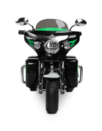 Riot is a unique three-wheeled motorcycle from Toyz, thanks to which children will be able to experience a motorcycle adventure. Just like a real motorcycle, the Riot has an easy-to-use handlebar throttle and brake pedal. Driving comfort is guaranteed by solid EVA foam wheels, a comfortable eco-leather seat and a multimedia panel with bluetooth. There is also a horn button in the multimedia panel, and a siren button in the police model.
