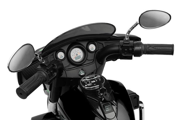 Riot is a unique three-wheeled motorcycle from Toyz, thanks to which children will be able to experience a motorcycle adventure. Just like a real motorcycle, the Riot has an easy-to-use handlebar throttle and brake pedal. Driving comfort is guaranteed by solid EVA foam wheels, a comfortable eco-leather seat and a multimedia panel with bluetooth. There is also a horn button in the multimedia panel, and a siren button in the police model.