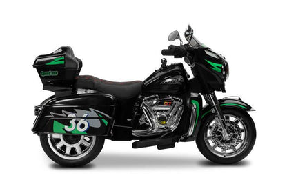 Riot is a unique three-wheeled motorcycle from Toyz, thanks to which children will be able to experience a motorcycle adventure. Just like a real motorcycle, the Riot has an easy-to-use handlebar throttle and brake pedal. Driving comfort is guaranteed by solid EVA foam wheels, a comfortable eco-leather seat and a multimedia panel with bluetooth. There is also a horn button in the multimedia panel, and a siren button in the police model.