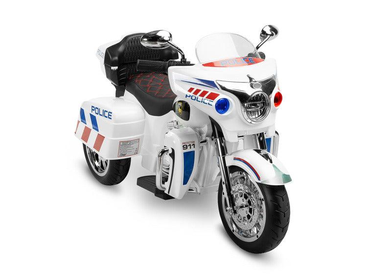 Riot is a unique three-wheeled motorcycle from Toyz, thanks to which children will be able to experience a motorcycle adventure. Just like a real motorcycle, the Riot has an easy-to-use handlebar throttle and brake pedal. Driving comfort is guaranteed by solid EVA foam wheels, a comfortable eco-leather seat and a multimedia panel with bluetooth. There is also a horn button in the multimedia panel, and a siren button in the police model.