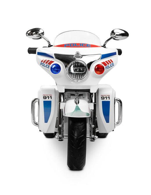 Riot is a unique three-wheeled motorcycle from Toyz, thanks to which children will be able to experience a motorcycle adventure. Just like a real motorcycle, the Riot has an easy-to-use handlebar throttle and brake pedal. Driving comfort is guaranteed by solid EVA foam wheels, a comfortable eco-leather seat and a multimedia panel with bluetooth. There is also a horn button in the multimedia panel, and a siren button in the police model.