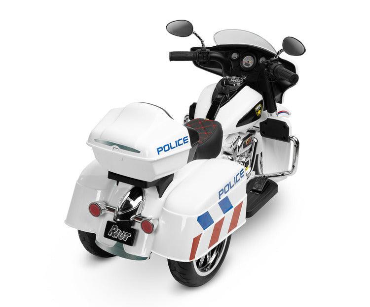 Riot is a unique three-wheeled motorcycle from Toyz, thanks to which children will be able to experience a motorcycle adventure. Just like a real motorcycle, the Riot has an easy-to-use handlebar throttle and brake pedal. Driving comfort is guaranteed by solid EVA foam wheels, a comfortable eco-leather seat and a multimedia panel with bluetooth. There is also a horn button in the multimedia panel, and a siren button in the police model.