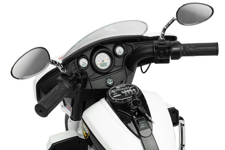 Riot is a unique three-wheeled motorcycle from Toyz, thanks to which children will be able to experience a motorcycle adventure. Just like a real motorcycle, the Riot has an easy-to-use handlebar throttle and brake pedal. Driving comfort is guaranteed by solid EVA foam wheels, a comfortable eco-leather seat and a multimedia panel with bluetooth. There is also a horn button in the multimedia panel, and a siren button in the police model.