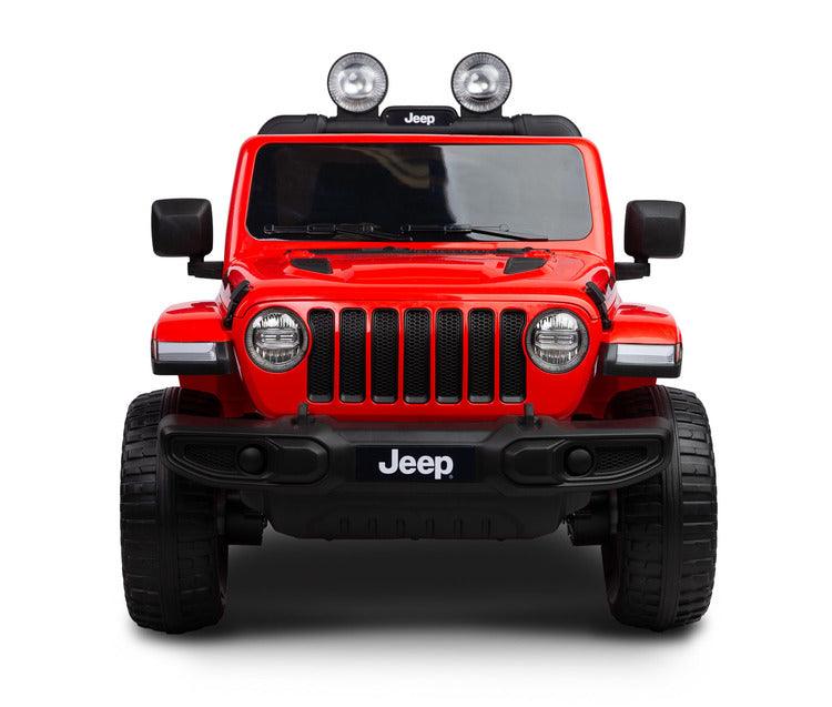 Jeep Rubicon is a battery vehicle, which is a licensed version of the well-known off-roader. The faithful reproduction of the Jeep's appearance will delight both small drivers and parents. Driving comfort is ensured by rear axle shock absorption and a seat with eco-leather upholstery. Easier off-road driving will be ensured by 4 motors driving 30-centimeter wheels made of EVA foam.