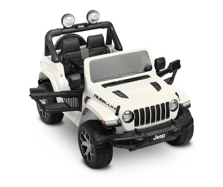 Jeep Rubicon is a battery vehicle, which is a licensed version of the well-known off-roader. The faithful reproduction of the Jeep's appearance will delight both small drivers and parents. Driving comfort is ensured by rear axle shock absorption and a seat with eco-leather upholstery. Easier off-road driving will be ensured by 4 motors driving 30-centimeter wheels made of EVA foam.