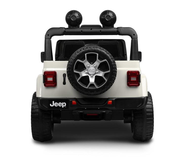 Jeep Rubicon is a battery vehicle, which is a licensed version of the well-known off-roader. The faithful reproduction of the Jeep's appearance will delight both small drivers and parents. Driving comfort is ensured by rear axle shock absorption and a seat with eco-leather upholstery. Easier off-road driving will be ensured by 4 motors driving 30-centimeter wheels made of EVA foam.