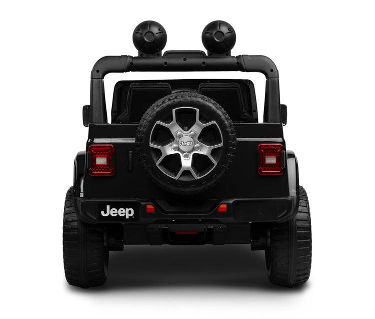 Jeep Rubicon is a battery vehicle, which is a licensed version of the well-known off-roader. The faithful reproduction of the Jeep's appearance will delight both small drivers and parents. Driving comfort is ensured by rear axle shock absorption and a seat with eco-leather upholstery. Easier off-road driving will be ensured by 4 motors driving 30-centimeter wheels made of EVA foam.