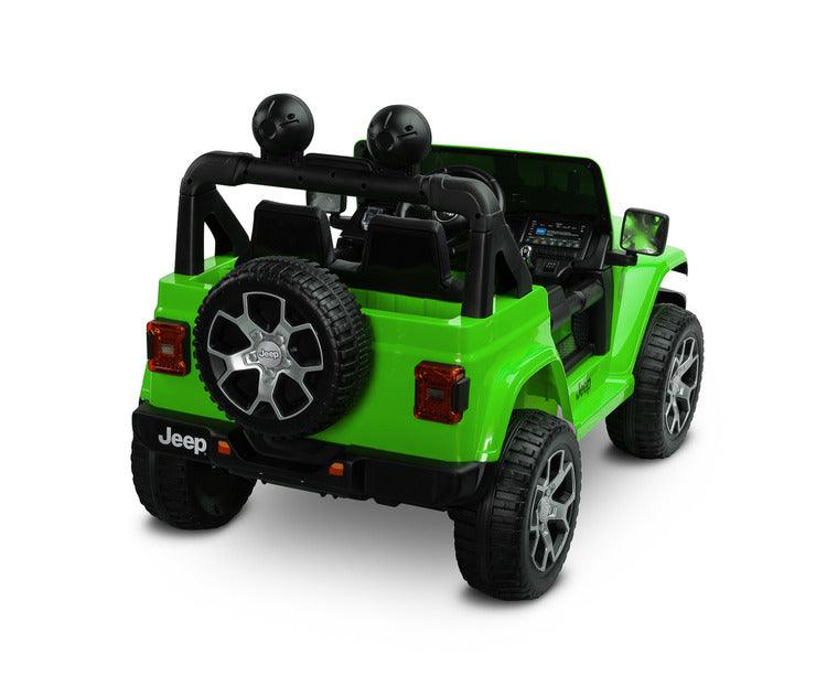 Jeep Rubicon is a battery vehicle, which is a licensed version of the well-known off-roader. The faithful reproduction of the Jeep's appearance will delight both small drivers and parents. Driving comfort is ensured by rear axle shock absorption and a seat with eco-leather upholstery. Easier off-road driving will be ensured by 4 motors driving 30-centimeter wheels made of EVA foam.