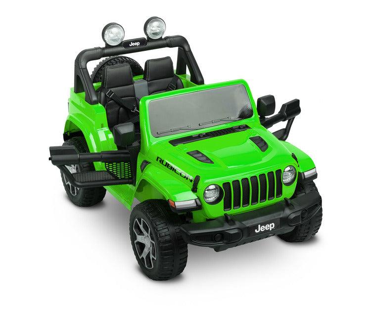 Jeep Rubicon is a battery vehicle, which is a licensed version of the well-known off-roader. The faithful reproduction of the Jeep's appearance will delight both small drivers and parents. Driving comfort is ensured by rear axle shock absorption and a seat with eco-leather upholstery. Easier off-road driving will be ensured by 4 motors driving 30-centimeter wheels made of EVA foam.