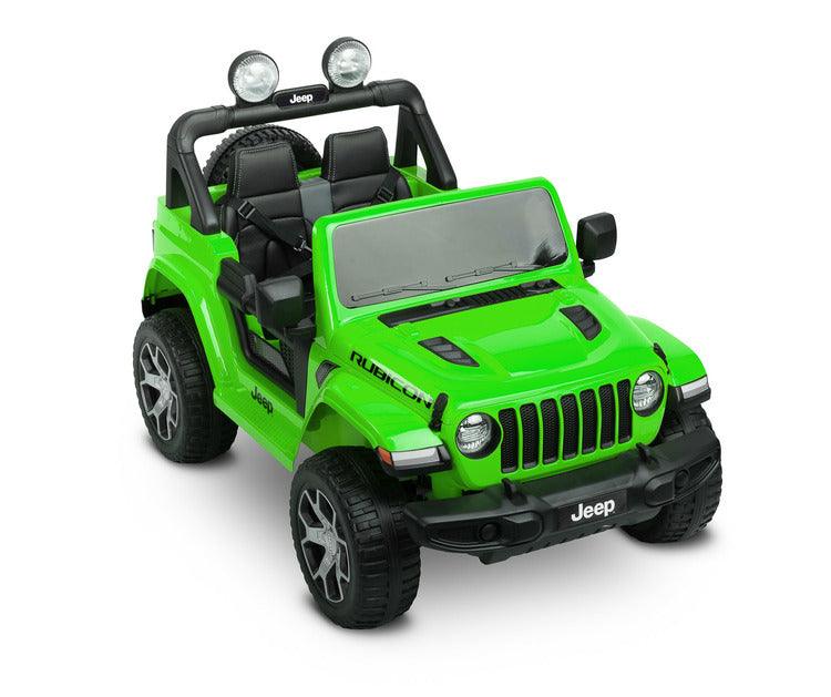Jeep Rubicon is a battery vehicle, which is a licensed version of the well-known off-roader. The faithful reproduction of the Jeep's appearance will delight both small drivers and parents. Driving comfort is ensured by rear axle shock absorption and a seat with eco-leather upholstery. Easier off-road driving will be ensured by 4 motors driving 30-centimeter wheels made of EVA foam.