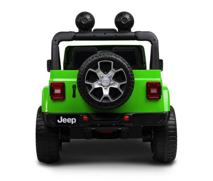 Jeep Rubicon is a battery vehicle, which is a licensed version of the well-known off-roader. The faithful reproduction of the Jeep's appearance will delight both small drivers and parents. Driving comfort is ensured by rear axle shock absorption and a seat with eco-leather upholstery. Easier off-road driving will be ensured by 4 motors driving 30-centimeter wheels made of EVA foam.