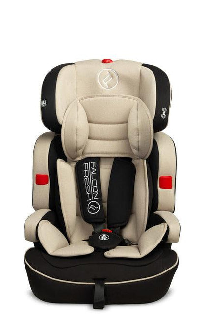 The Falcon Fresh car seat is a universal, safe and budget-friendly car seat in the weight category 9-36 kg (group: 1, 2, 3). It provides a high level of travel comfort. It has a comfortable height-adjustable headrest, 5-point belts with pads, soft and friendly to the touch, removable upholstery and ergonomic armrests. Thanks to its design, it is easy to adjust it to the next weight group. The seat has removable belts and a removable backrest.