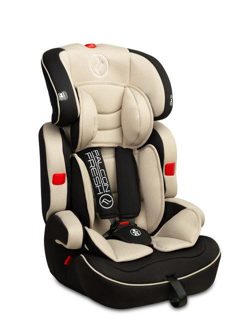 The Falcon Fresh car seat is a universal, safe and budget-friendly car seat in the weight category 9-36 kg (group: 1, 2, 3). It provides a high level of travel comfort. It has a comfortable height-adjustable headrest, 5-point belts with pads, soft and friendly to the touch, removable upholstery and ergonomic armrests. Thanks to its design, it is easy to adjust it to the next weight group. The seat has removable belts and a removable backrest.