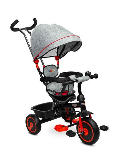 The BUZZ bike is one of many innovative solutions that combines a tricycle with a stroller. The bike is equipped with belts and a spacious, foldable canopy that protects the toddler from the sun. In the basket located at the back, you can put various small items and toys of a toddler or a shopping bag. The bike has a 3-step height adjustment of the footrest and a freewheel. For parents, the adjustable height of the handle is a convenience.