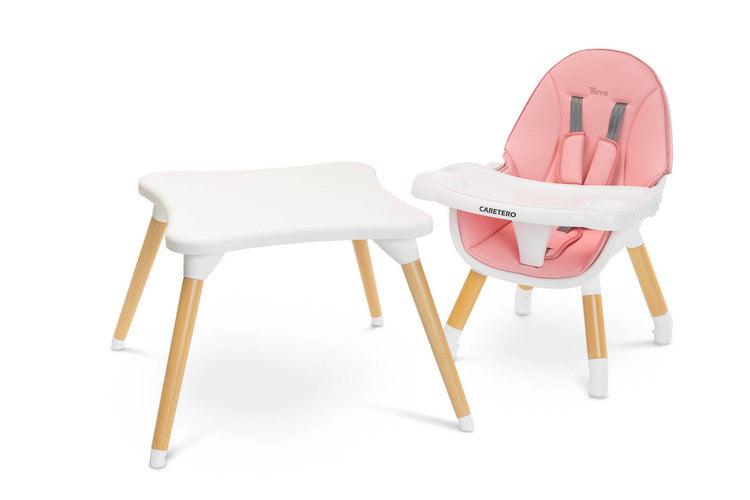 Tuva is a high chair that combines a unique Scandinavian style with functionality. Thanks to their simple design, they can be quickly adapted to the needs of the child. With a few movements (without removing the legs) it turns from a high chair into a stylish chair + table set. Tuva is made of high-quality materials, which makes it durable and safe. It has five-point belts and additional protection at the tray, which prevents the baby from slipping.