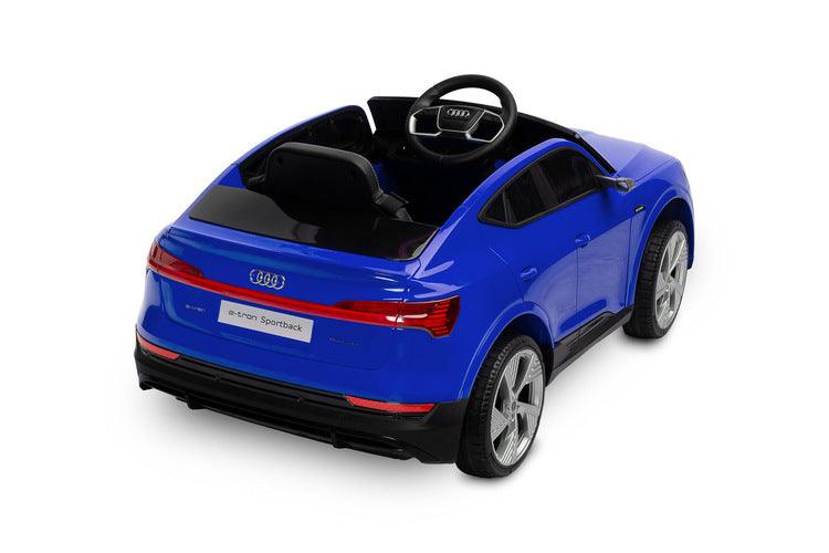 Audi E-tron Sportback is a Toyz licensed battery car that combines elegant design with the dynamism of an electric drive. Modern narrow mirrors and a combined rear light beam. The inner strength of the E-tron Sportback is the all-wheel drive with 45 W motors. They are powered by a 7 Ah battery. Comfort and safety of play are ensured by rear shock absorbers, EVA foam wheels, eco-leather seat, 3-point belts, slow start, two speed modes and an automatic brake.