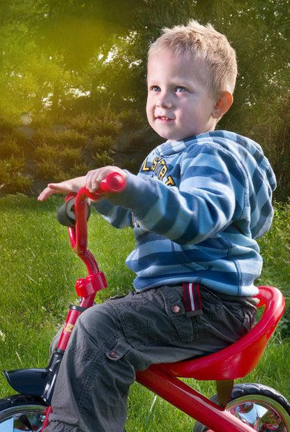 York is a perfect tricycle for parents who search for a first pedal-equipped bike for their child. It is lightweight, compact and easy to transport. York's biggest advantage though is the amount of fun it gives to the kids! What are you gaining?-  Great looks that encourage your child to play-  Small weight, the York tricycle is based on a light frame and is equipped with EVA foam wheels-  Longevity solid metal frame and high quality materials will endure many years of great fun.