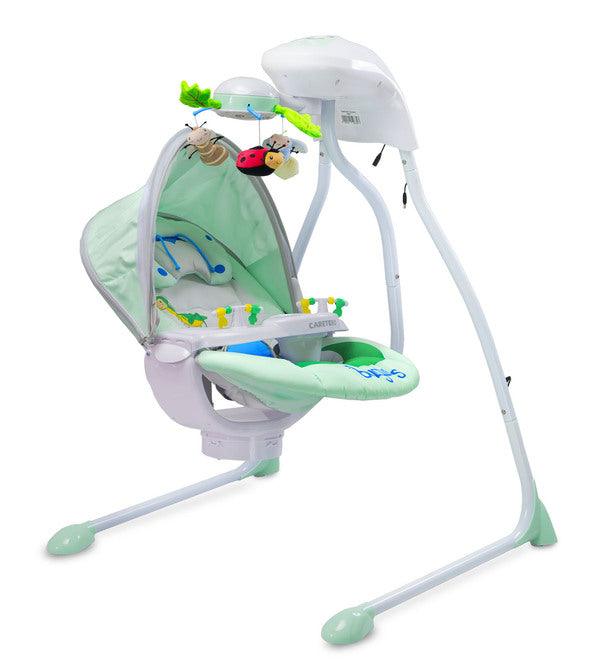 Bugies is a top-shelf electric swing for babies weighing up to 12 kg. Bugies was made with the needs of the most demanding parents in mind, who seek for a product that assists in a harmonous growth and development of the baby. Thanks to its comfortable seating, 5-point harness, toy-carousel, melodies and many swinging programs, Bugies is the perfect resting place for a baby during daytime. Electric swing for babies from birth, weight up to 12 kg.
