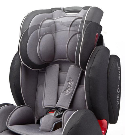 AngeloFIX can be installed in an easy and mistake-free way, thanks to the ISOFIX + TopTether fixing points. Also we equipped the seat with SPS pads that neutralize the impact force directed at the sides of the seat. AngeloFIX is also very practical and comfortable. It has an adjustable headrest and 3-positions of seat tilt. The seat is covered are soft upholstery made of breezy poliester fabrics.Sturdy seat shell made of high quality & durable materials. Modern design combined with high functionality. 