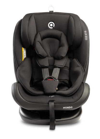 Mundo is a car seat for little globetrotters. It is intended for children from 0 to 36 kg. The seat can be used from the birth to, until it is no longer required. We combine safety and comfort with contemporary styling. Thanks to the seat that rotates 360 °, changing the position in relation to the direction of travel and placing the child in the seat is much easier. On the other hand, a special reduction insert and a pillow allow you to place the baby in an optimal position. ECE R44 / 04 standard. 