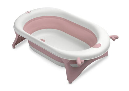 Foldable bathtub for small bathrooms and travels.It folds flat which makes it possible to save a lot of space in the apartment or a car.  The bathtub has a classic shape and is decorated with cute deer horns. It can be used from the first days of baby’s life until he/she is ready for a bath in a traditional bath tub. It is made of durable and skin-friendly material. Additionally, the legs of the bathtub are equipped with anti-slip pads which prevent sliding and a blockade against self-folding.