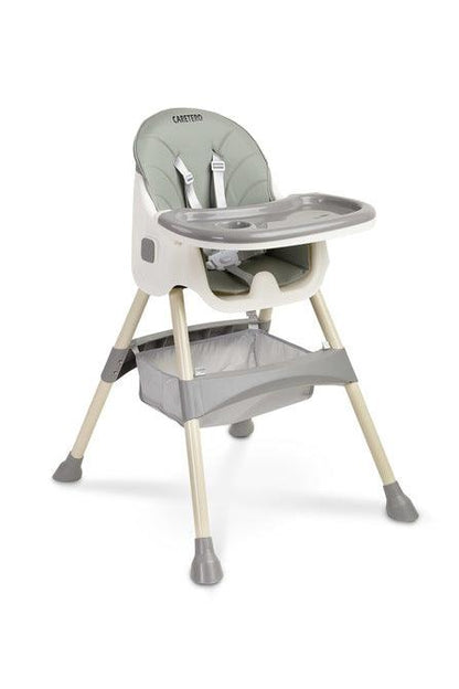 Bill is a light and economical 2in1 high chair. It has all the functionalities that make everyday feeding easier: adjustable double tray, 5-point belts, removable eco-leather upholstery, footrest, fabric basket, non-slip feet. The chair can be easily changed into a low chair by disassembling the lower part of the legs.