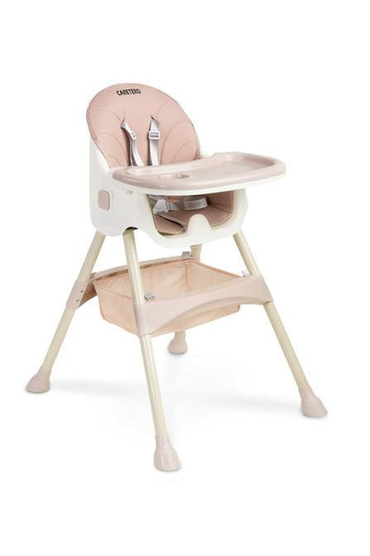 Bill is a light and economical 2in1 high chair. It has all the functionalities that make everyday feeding easier: adjustable double tray, 5-point belts, removable eco-leather upholstery, footrest, fabric basket, non-slip feet. The chair can be easily changed into a low chair by disassembling the lower part of the legs.