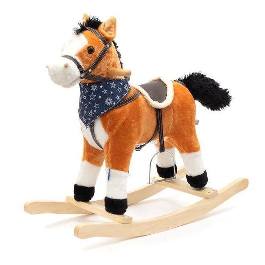 The Baby Mix rocking horse was designed for children who like adventure. It resembles a real animal, which will make your child feel like a real rider. The horse is made of soft plush. The rocker is equipped with wooden runners, profiled in such a way as to prevent it from tipping over while playing. A comfortable saddle, halter, stirrups, wooden handles and runners will ensure comfort and safety while your baby rocks carefree.