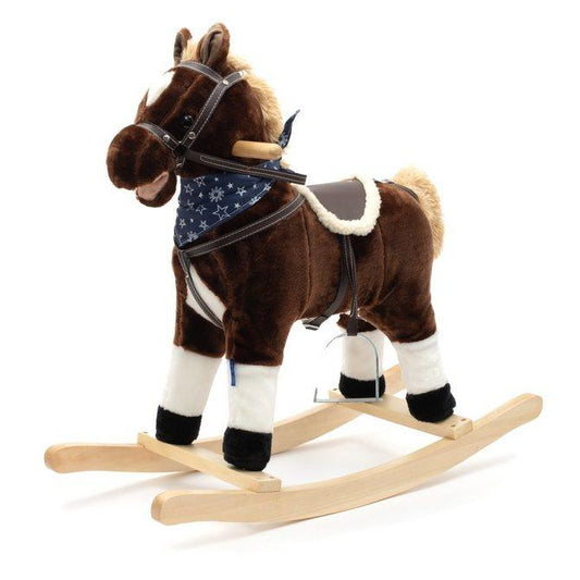 The Baby Mix rocking horse was designed for children who like adventure. It resembles a real animal, which will make your child feel like a real rider. The horse is made of soft plush. The rocker is equipped with wooden runners, profiled in such a way as to prevent it from tipping over while playing. A comfortable saddle, halter, stirrups, wooden handles and runners will ensure comfort and safety while your baby rocks carefree. 