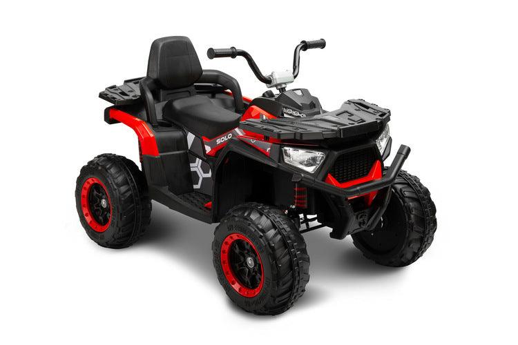 Solo is a TOYZ battery vehicle that will undoubtedly awaken your love of ATVs. Large sizes make the child feel as if he is riding a real four-wheeler. 4 powerful 45 W motors and large wheels with rubber cover make Solo easily cope with unevenness and light hills. The vehicle has 2 speeds and a reverse gear. The fun of driving is increased by the multimedia panel with USB and Bluetooth inputs.Driving comfort is increased by shock absorbers and a large comfortable seat with backrest.