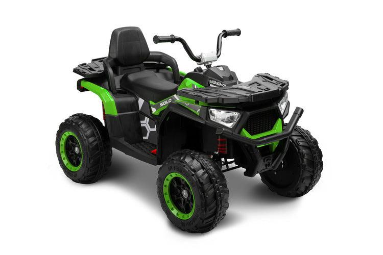 Solo is a TOYZ battery vehicle that will undoubtedly awaken your love of ATVs. Large sizes make the child feel as if he is riding a real four-wheeler. 4 powerful 45 W motors and large wheels with rubber cover make Solo easily cope with unevenness and light hills. The vehicle has 2 speeds and a reverse gear. The fun of driving is increased by the multimedia panel with USB and Bluetooth inputs.Driving comfort is increased by shock absorbers and a large comfortable seat with backrest.